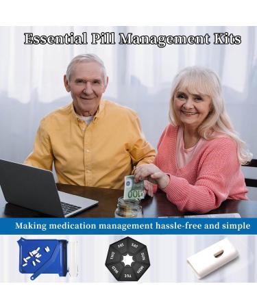 Left Handed Pill Counter Tray Kits - 3 Pack with Organizer & Cutter | Blue Pill Counting Set for Easy Medication Management - Buy Online on GoSupps.com