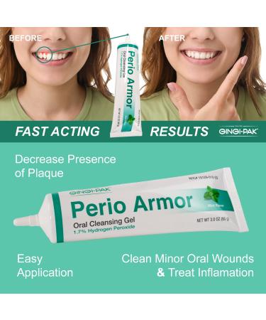 Perio Armor 1.7% HP Oral Cleansing Gel - Boost Whitening & Freshness for Healthy Gums | 3 oz Mint | International Shipping Available - Buy Online on GoSupps.com