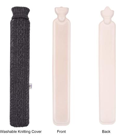 HomeTop Premium Rubber Hot Water Bottle 2.25L with Soft Bling Threads Knit Cover - Dark Gray - Buy Online on GoSupps.com