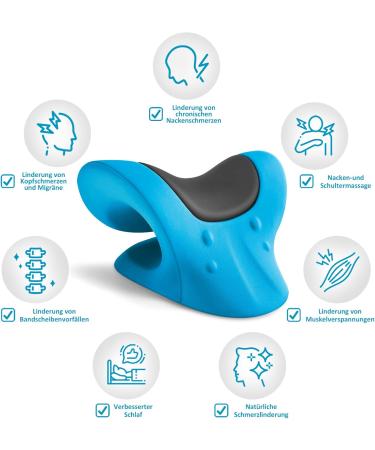 Anzorhal Neck Massage Device - Blue Neck & Shoulder Pillow for Cervical Pain Relief - Buy Online on GoSupps.com