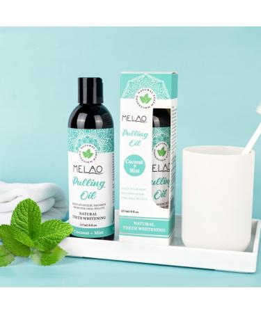 Organic Coconut Pulling Oil - Mint Oil Mouthwash (8 Fl. Oz) for Fresh Breath Teeth Whitening & Healthy Gums | Natural Coconut & Peppermint Formula - Buy Online on GoSupps.com