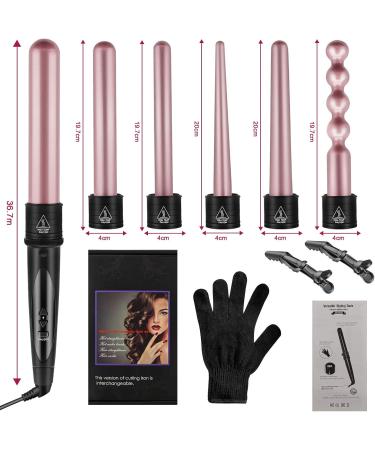 Buy Nwouiiay 6-in-1 Curling Iron Set - Ceramic Coating Adjustable Temperature LCD Display for All Hairstyles - Perfect for International Shipping - Buy Online on GoSupps.com