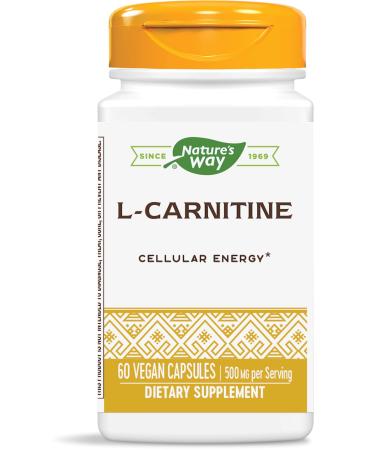 Nature's Way Premium Quality L-Carnitine 500 MG 60 VCaps 60 Count (Pack of 1)