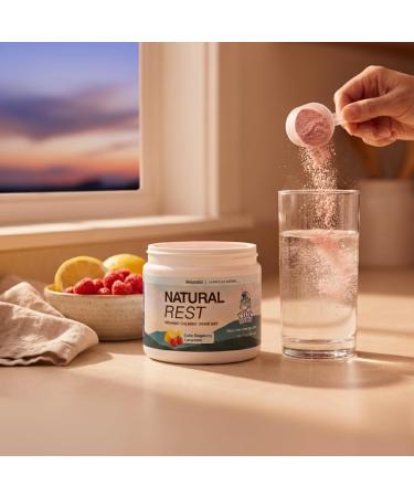 Natural Rest Organic Calming Magnesium Drink Mix for Sleep & Stress Relief Magnesium Glycinate with Ashwagandha (KSM-66 ) & L-Theanine Clean Ingredients Raspberry Lemon 30 Servings - Buy Online on GoSupps.com