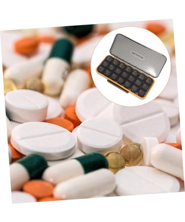 GOOHOCHY Medicine Box Pill Case Travel Medicine Storage Travel Pill Case 7 Day Pill Holder Vitamin Container Medicine Organizer Travel Pill Organizer Abs Elder Storage Box Black 23.00X9.50X3.00CM - Buy Online on GoSupps.com