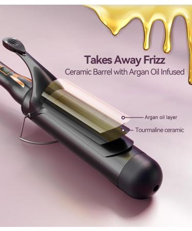 2 Inch Curling Iron for Long Hair - Large Barrel 14 Heat Settings Ceramic with Argan Oil - Perfect Loose Curls - Buy Online on GoSupps.com