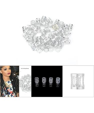 Hair Beads Hair Extension Link Beads Hair Jewelry Beads Hair Braid Cuff Adjustable Metal Hair Braid Beads Rings Cuff Hair Beauty Decoration Tools Accessories for DIY Hair Braiding (Silver 50g) - Buy Online on GoSupps.com