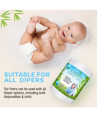Disposable Bamboo Diaper Liners - Eco-Friendly, Fragrance-Free & Chlorine-Free | Flushable, Biodegradable & Reusable | 100 Sheets Per Roll - Buy Online on GoSupps.com