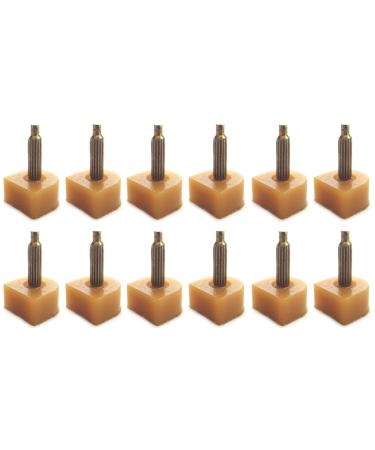 6 Pairs(12PCS) Beige Women Lady Girls U Shaped Heel Caps Cover Shoe Replacement Heels Tips Dowels Lifts for High Heel Shoes(Thin Pins 2.4mm 8mm x 8mm) 8mm x 8mm x 2.4mm