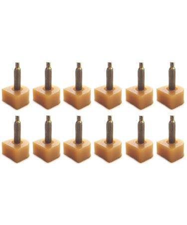 6 Pairs(12PCS) Beige Women Lady Girls U Shaped Heel Caps Cover Shoe Replacement Heels Tips Dowels Lifts for High Heel Shoes(Thin Pins 2.4mm 8mm x 8mm) 8mm x 8mm x 2.4mm