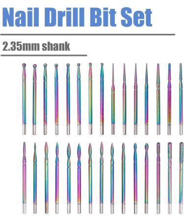 Mesee 30 Pieces Nail Drill Bits Set Tungsten Carbide Electric Nail Files Colored Titanium Coated Drill Bit Burrs for Acrylic Gel Manicure Pedicure Nails Polish Cuticle Removal - Buy Online on GoSupps.com