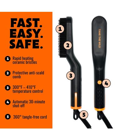 Tame the Wild Premium Beard Straightener Kit for Men - Heated Beard Brush Grooming Set with Heat Protectant, Soap, Balm, Comb, and Storage Case - Ideal Gift - Buy Online on GoSupps.com