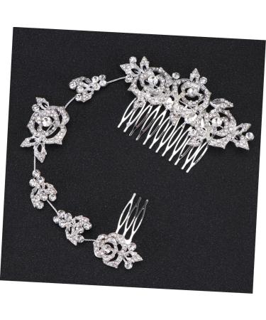 FRCOLOR Bridal Wedding Hair Comb Comb Floral rhinestone pin bride Rhinestone Headband Hair Comb - Buy Online on GoSupps.com