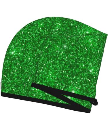 Hair Towel Wrap - Quick Drying Turban with Button | Green Glitter Hair Drying Towel - Buy Online on GoSupps.com