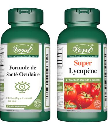 VORST Eye Care Complex 90 Vegan Capsules & Premium Lycopene 60 Capsules (Combo Bundle 2 Bottles) - Buy Online on GoSupps.com