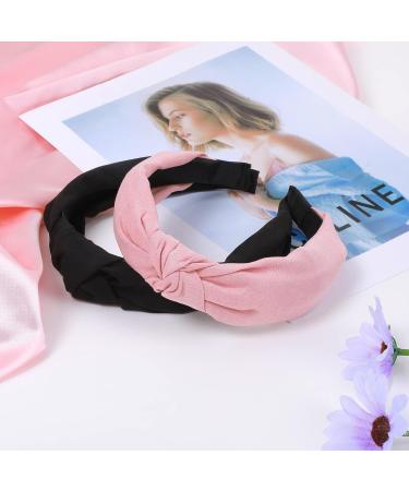 Sibba 2 PCS Black Twist Knot Headbands Tiaras Birthday Crown - Vintage Headwraps for Women and Girls - Buy Online on GoSupps.com