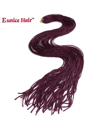 3 Packs Eunice Hair #99J Synthetic Crochet Braids - 28 Inch Soft Goddess Mambo Hair Extensions - Box Braids (28 Roots/Pack) - Buy Online on GoSupps.com