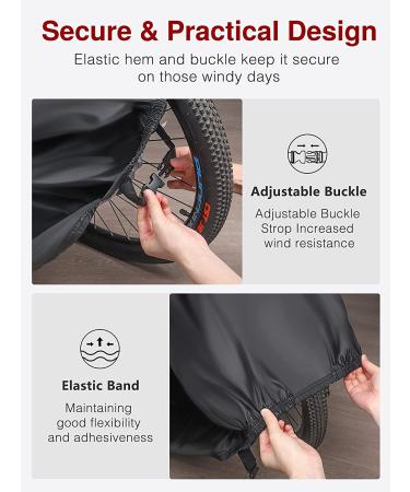 Puroma X-Large Bike Cover - Waterproof Outdoor Bicycle Cover with Lock Hole | Rain, Sun, UV, Dust, Wind Proof for Mountain, Road, Electric Bikes - Basic Black - Buy Online on GoSupps.com