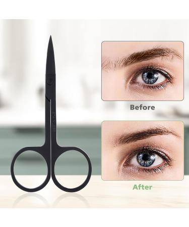 WLLHYF 3 Pack Small Eyebrow Facial Nose Hair Grooming Scissors Stainless Steel Mustache Eyelashes Trimmer Travel Scissors Kit Mini Curved Rounded Scissors for Eyebrow Cuticle Trimming Nasal Clippers - Buy Online on GoSupps.com