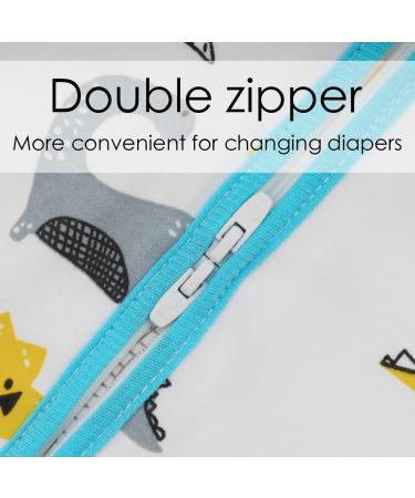 ZIGJOY 100% Cotton Sleeveless Baby Sleep Bag 1.0 Tog | Dinosaurs-2 Design | 2-Way Zipper | Newborn 8-12 Months - Buy Online on GoSupps.com