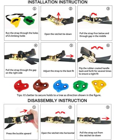 18 Ninja Tree Climbing Holds with 6 Ratchet Straps - Outdoor Obstacle Course Training for Kids - Buy Online on GoSupps.com