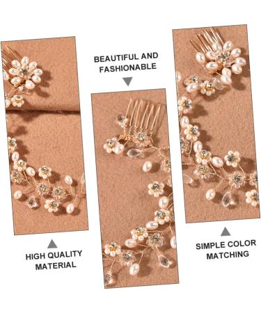 Beatifufu Hair Comb Bride Headpiece Small Mirrors for Crafts Wedding Tiara Robe Hair Accessory Fake Hair Edges Headpiece for Bride Women Headdress Double Head Women's Accessories Pearl - Buy Online on GoSupps.com