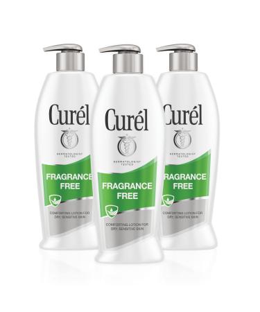 Curl Fragrance Free Body Lotion, Unscented Dry Skin Moisturizer for Sensitive Skin, with Advanced Ceramide Complex, Repairs Moisture Barrier, 13 Ounce (Pack of 3) Fragrance Free 13 Ounce (Pack of 3)