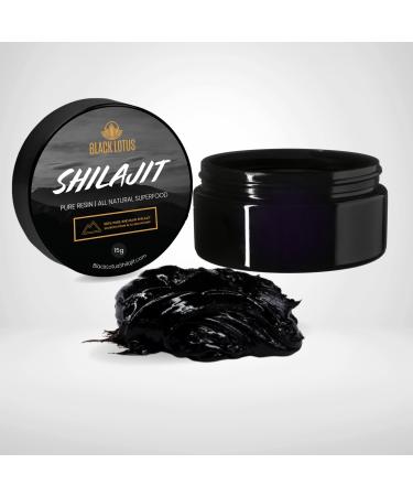 Black Lotus Shilajit Resin  Pure and Raw Fulvic Acid Complex from Siberian Mountains - with 85 Minerals Supports Energy Focus and Immune System Function (15g) 15g Resin