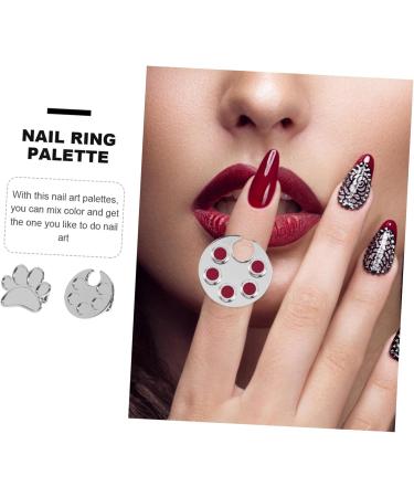 SOIMISS 2 pi ces Palette Ongles Bague DIY Plateau M lange Vernis Manucure Portable pour Nail Art Professionnel - Buy Online on GoSupps.com