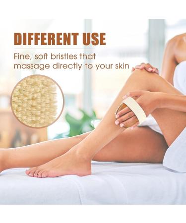 Acacia Wood Body Brush with Boar Bristles | Wet and Dry Bath Brush for Exfoliation, Lymphatic Drainage, and Circulation - Buy Online on GoSupps.com
