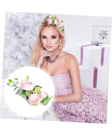 Mikinona 1pc Hair Comb Bride Headdress for Wedding Hair Accessories Bridal Floral Hair Headpiece Hair Clip Bride Wedding Headdress Cloth Artificial Flower Wedding Dress Bridegroom - Buy Online on GoSupps.com