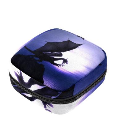 Night moonlight dragon sanitary napkin storage bag portable period bag for women teen girls girls menstrual cup pocket