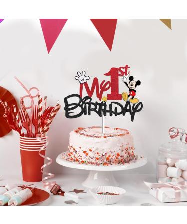 Mickey 1st Birthday Cake Topper Mickey Cake Decorations My 1st Mouse Birthday Party Decorations First Birthday Party Supplies Decor for Kids Boys Birthday Baby Shower Red - Buy Online on GoSupps.com