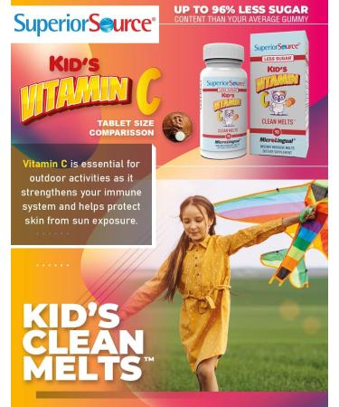 Superior Source Kids Vitamin C 125mg Quick Dissolve Sublingual Tablets 90 Ct - Immune Support & Non-GMO - Buy Online on GoSupps.com
