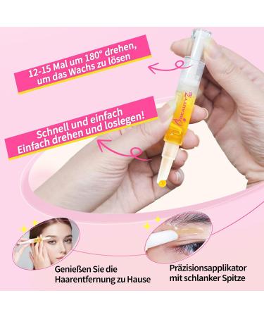  Beauty7 Beauty7 Sugar Based Wax Pen for Hair Removal Water Soluble Formula Eyebrow Facial Hair Removal with Wax Stick Strips Cleans - Buy Online on GoSupps.com