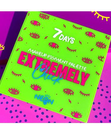 7Days Neon Eyeshadow Palette - 9 Vibrant UV Glow Colors for Black Light Halloween Rave & Festival | Matte Glitter & Shimmer Finish - Buy Online on GoSupps.com