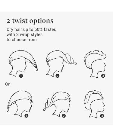 Homelevel 2x Terry Hair Turban - Quick-Drying 100% Cotton Hair Towels in Gray & Old Pink - Lightweight Hair Accessory - Buy Online on GoSupps.com