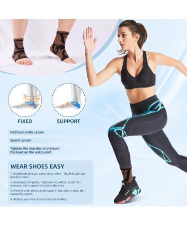 Shop Copper Ankle Brace Support for Men & Women - Compression Sleeve for Plantar Fasciitis Achilles Tendonitis & Sprained Ankle Pain Relief (Large - Buy Online on GoSupps.com
