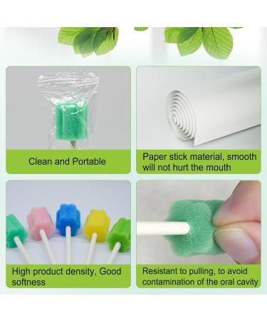 Buy Sterile Oral Sponges - 50 PCS Dental Swabs for Oral Hygiene | Cleaning Mouth Swab & Foam Care - Plum Blossom Cyan - Buy Online on GoSupps.com