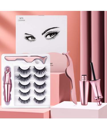 Mimore Magnetic Eyelashes Kit - 5 Pairs of Ultra-Thin 3D Lashes with Waterproof Eyeliner Reusable & Natural Look - Buy Online on GoSupps.com