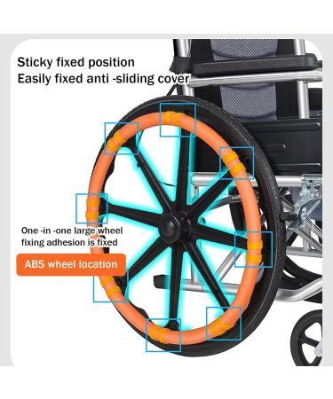 WhBeoy Wheelchair Push Rim Covers (20-24inch / 1pair) Rear Wheel Sports Wheelchair Cover Easy Installation Hand/Comfortable for Four Seasons 24/22inch A 24/22inch A - Buy Online on GoSupps.com