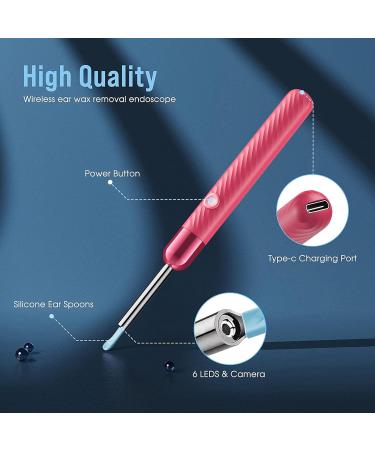Ear Wax Removal - 1080P Camera Earwax Remover Tool - Ear Canal Cleaner - Ear Cleaning Kit - Ear Camera for iOS & Android (Pink) - Buy Online on GoSupps.com