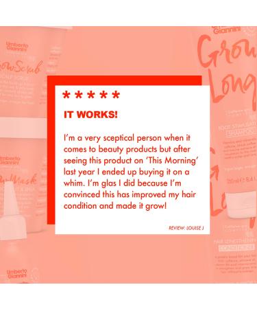 Umberto Giannini Grow Long Hair Growth Scrub - Vegan & Cruelty-Free Scalp Exfoliator with Caffeine | Achieve Longer Hair Naturally - Buy Online on GoSupps.com