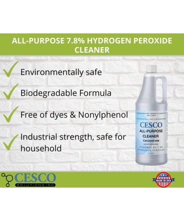 Cesco Solutions All-Purpose Hydrogen Peroxide Cleaner 7.8% - Multi-Purpose Stain Remover for Grout Grease & Dirt - 4oz - Buy Online on GoSupps.com
