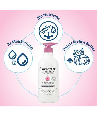 Goat Milk Body Lotion for Dry Skin Cherry Blossom 27.05oz (800ml) - 2-PACK 27 Fl Oz (Pack of 2) - Buy Online on GoSupps.com