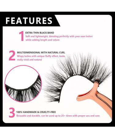 Buy Premium Synthetic Lashes | Natural Look Vegan Silk Mink False Eyelashes SD05 | International Shipping Available - Buy Online on GoSupps.com
