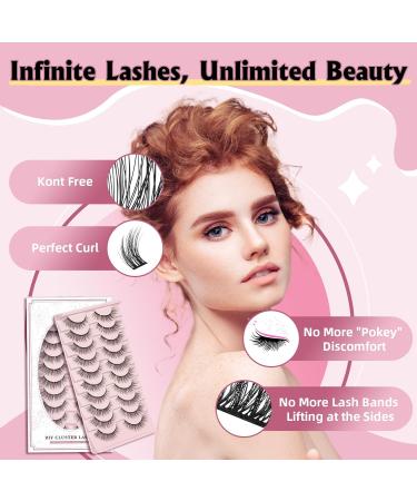 Lash Clusters - 10 Pairs Cat Eye Russian Fluffy Wispy Lashes | DIY Volume Lash Extensions - Soft & Easy to Wear - Buy Online on GoSupps.com