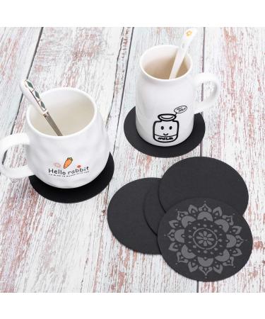 36 Pieces 4 inch Round Black Kraft Coaster Cards - Thick Kraft Paper for Mandala Painting and DIY Decorations - Buy Online on GoSupps.com