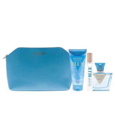 Guess Seductive Blue for Women - 4 Pc Gift Set 2.5oz EDT Spray 3.4oz Body Lotion 0.5oz EDT Spray Pouch 6.4 Fl Oz (Pack of 1) - Buy Online on GoSupps.com