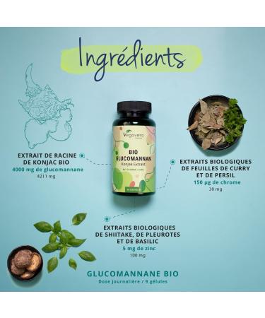 Konjac ORGANIC 4210 mg | With 95% Glucomannan + Zinc and Chromium | High Dosage | 90 Capsules | Vegan & No Additives | Vegavero  - Buy Online on GoSupps.com